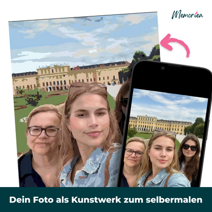 Malen nach Zahlen Set mit eigenem Foto für Familie & Freunde